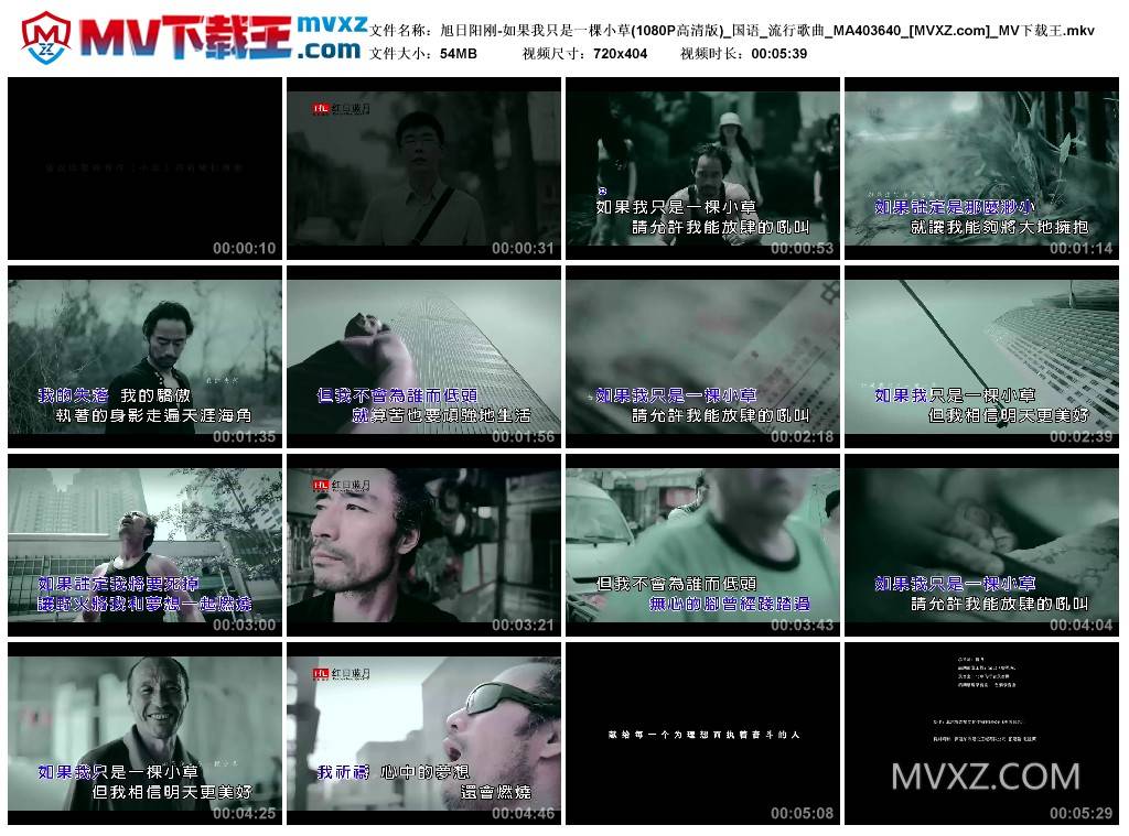 旭日阳刚-如果我只是一棵小草(1080P高清版)_国语_流行歌曲_MA403640